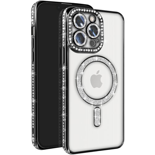 AVIZAR Diamantno ohišje za iPhone 13 Pro MagSafe Obris Strass, Črna, (5000013482) Cene