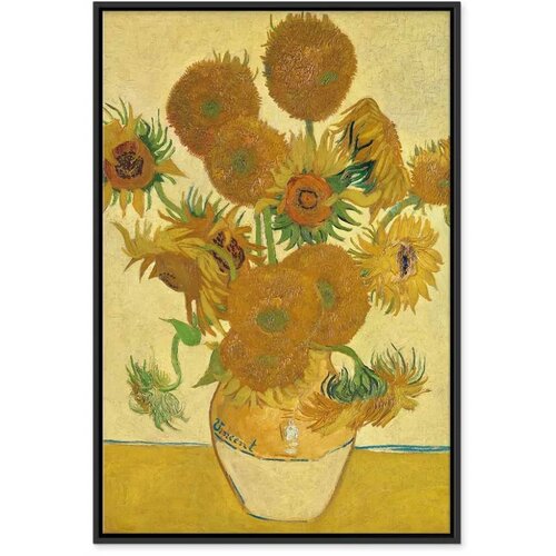  Slika - Vincent van Gogh &ndash; Sunflowers 80x120 U crnom drvenom okviru Cijene