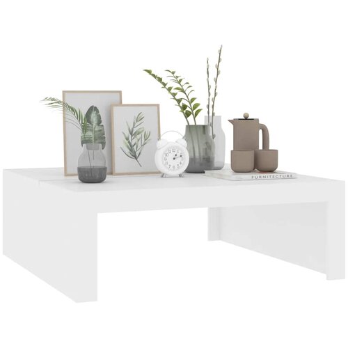  Stolić za kavu bijeli 100 x 100 x 35 cm od konstruiranog drva Slike
