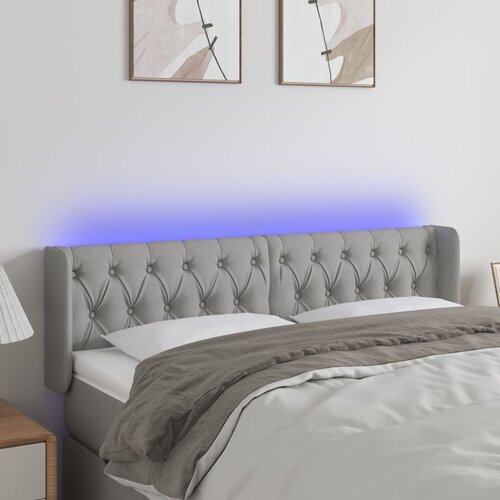  LED uzglavlje svjetlosivo 147x16x78/88 cm od tkanine Cene