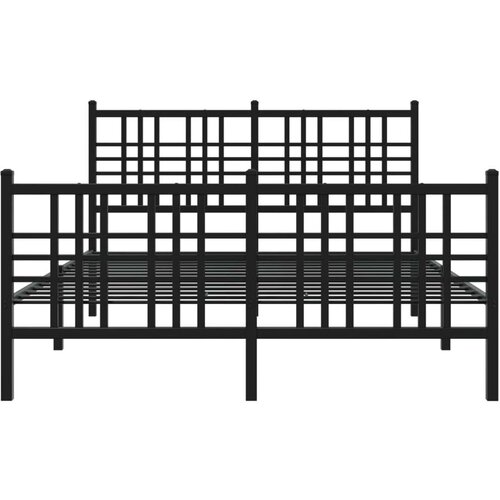 VidaXL metalni okvir kreveta uzglavlje i podnožje crni 120x190 cm Slike