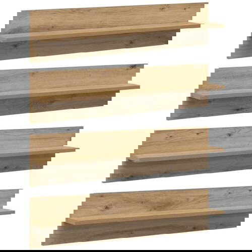 VidaXL Police na zidu Zidne 4 pcs Umjetnički hrast 80 x 11,5 x 18 cm Slike