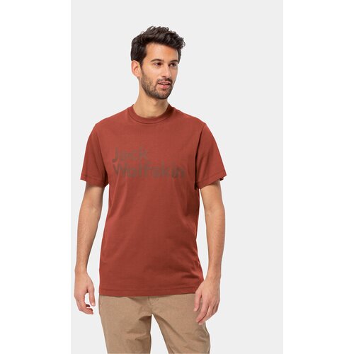 Jack Wolfskin Majica Essential Logo T 1809591 Rdeča Regular Fit Slike