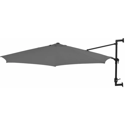  Stenski senčnik s kovinskim drogom 300 cm antraciten, (20609586)