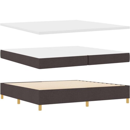 Box Spring Krevet s du&amp;scaron;ekom Tamnosmeđi 200x200 cm Tkanina Slike