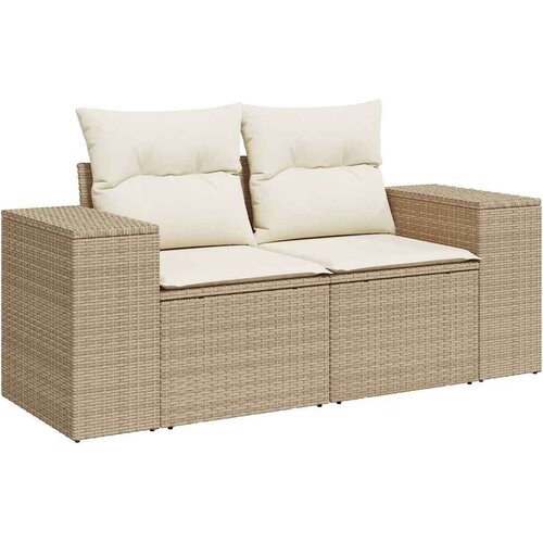 VidaXL 10-dijelni set vrtnih sofa s jastucima bež od poliratana Slike