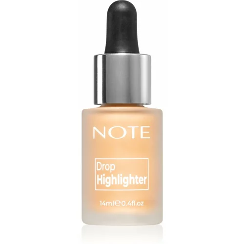 Note Cosmetique Drop Highliter tekoči osvetljevalec s kapalko 02 Charming Desert 14 ml