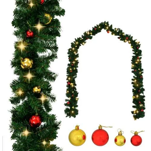 Den Božična girlanda okrašena z bučkami in LED lučkami 5 m