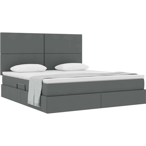  Krevet s od storage Tamno siva 160 x 200 cm Lažna koža Slike