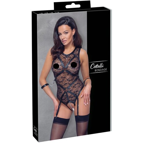 Cottelli Bondage - Čipkasto tijelo s naramenicama (crno) Cijene