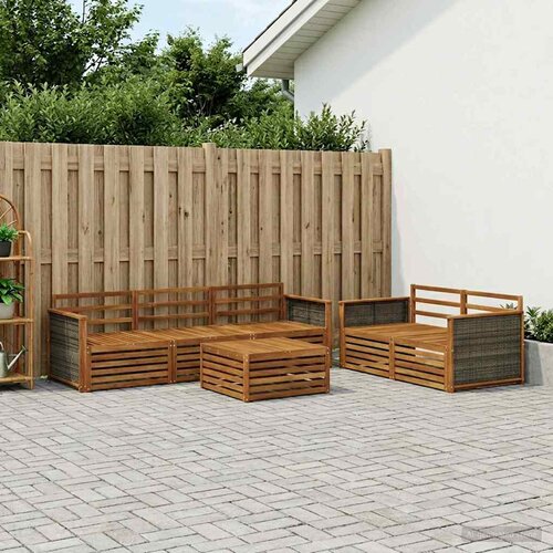  Set vanjskih sofa 6 kom. Prirodna Čvrsto drvo akacije Cijene