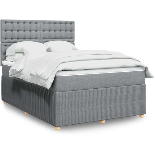  Krevet box spring s madracem svjetlosiva 160x200 cm tkanina Cijene
