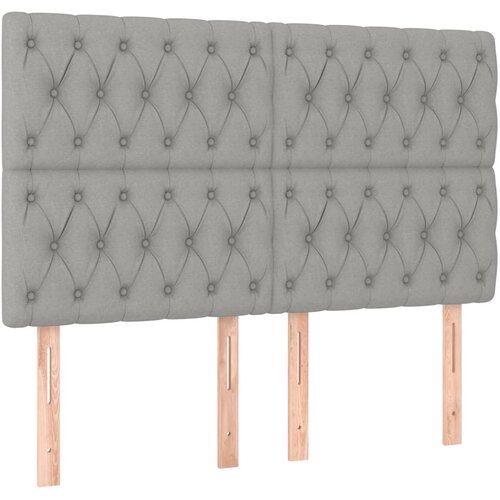 Maison Chic Posteljno vzglavje - Vzglavna omarica 4 kosa svetlo siv 80x7x78/88 cm blago, (22077155) Cene