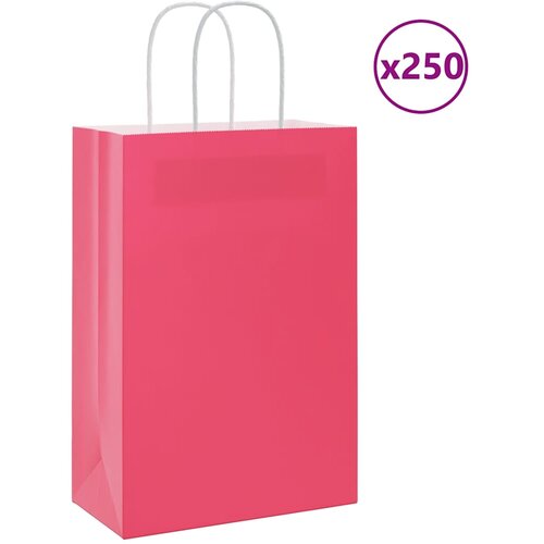  Papirnate vrećice 250 kom s ručkama ružičaste 21x11x31 cm Cijene