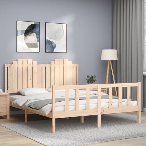vidaXL Posteljni okvir z vzglavjem 160x200 cm trden les Cene