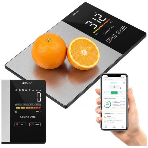 Ruhhy 24632 digitalna kuhinjska vaga s Bluetoothom, do 5 kg, preciznost 1 g &ndash; črna Cene