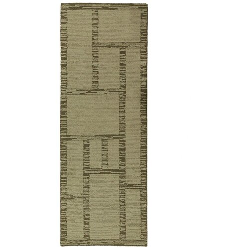Flair Rugs Zelen ročno tkan volnen tekač 80x230 cm Harris Modula Wool &ndash; Cene
