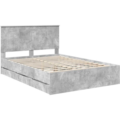  Krevetna konstrukcija s ladicama Betonski sivi 140 x 200 cm Siva 210 x 143 x 100 cm Slike