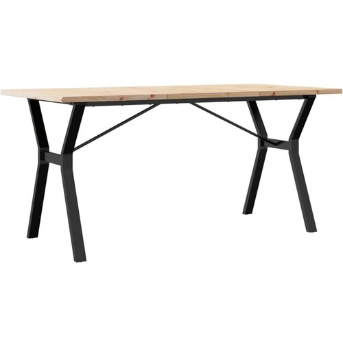 Maison Chic Jedilna miza - Kuhinjska miza - Jedilni stol Y okvir 160x80x75,5 cm trdna borovina lito železo, (21715262) Cene