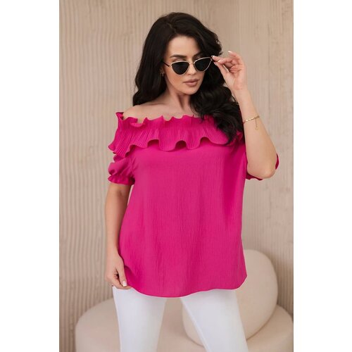 Kesi Spanish blouse with decorative ruffle fuchsia Cijene