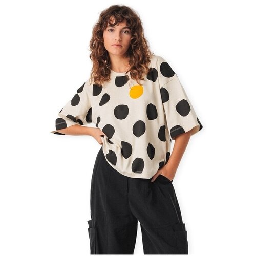 SKFK Topi &amp;amp; Bluze T-Shirt Lariz-Gots - Dots Bež Slike