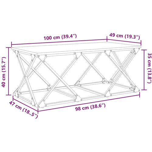  Kava Stol Umjetnički hrast 100 x 49 x 40 cm Konstruirano drvo Slike