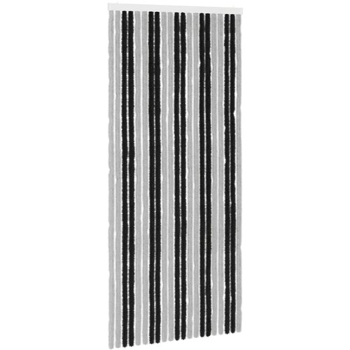 vidaXL Zavjesa protiv insekata Chenille Siva i crna 90 x 200 cm - Siva i crna (dvostripa) 90 x 200 cm Cijene