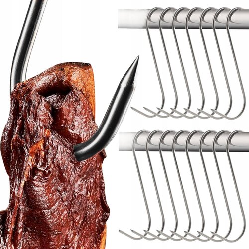  Set 15 inox kavljev za dimljenje mesa 15cm Cene