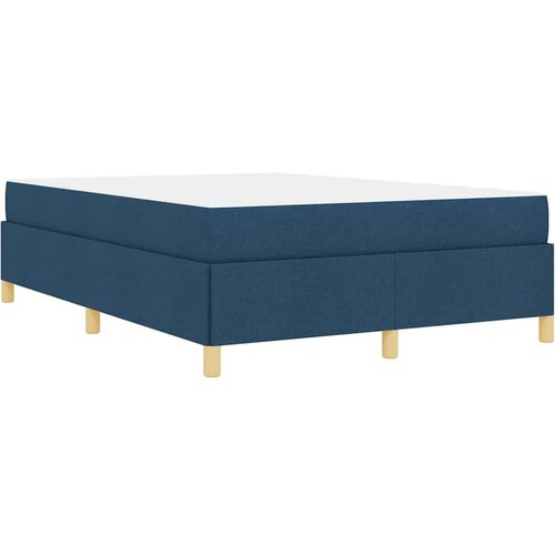 Box spring krevet Plava i bijela 140 x 190 cm tkanina Slike