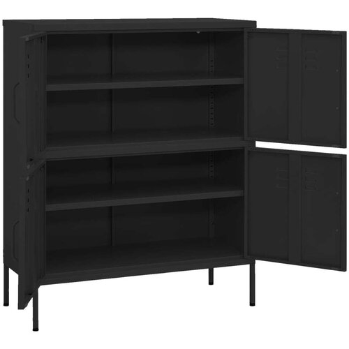 VidaXL Ormarić za pohranu crni 80 x 35 x 101,5 cm čelični Slike