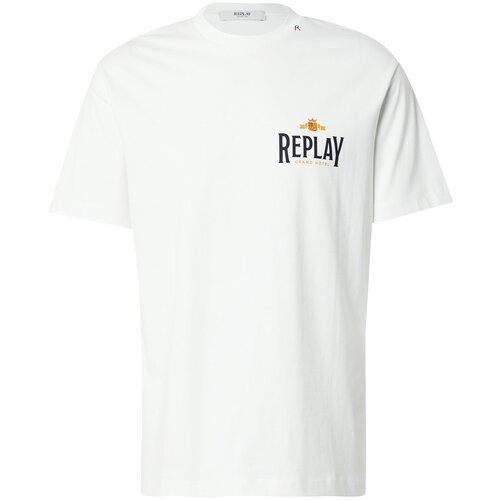 Replay Majica svijetloplava / narančasto žuta / crna / bijela Slike