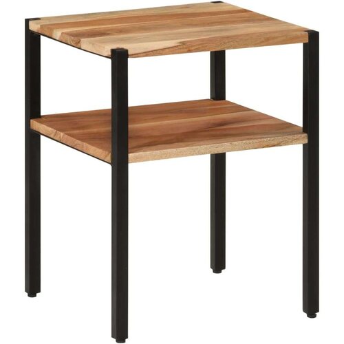  Bočni stolić 35 x 35 x 45 cm od masivnog drva bagrema i željeza Slike