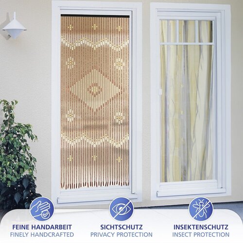 Maximex Bambusova zavesa za vrata v naravni barvi 90x200 cm Rhombus &amp;ndash; Slike