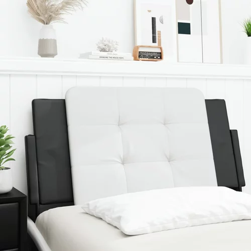 Jastuk za uzglavlje bijelo-crni 100 cm od umjetne kože