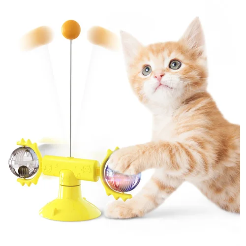 Dardanar PT Rotating Toy Meow Planet Rotating Windmill Rotating Plate Cat Stick Pet Fun Supplies, (21198840)