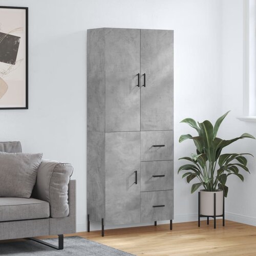  Visoka komoda siva betona 69,5x34x180 cm od konstruiranog drva Slike