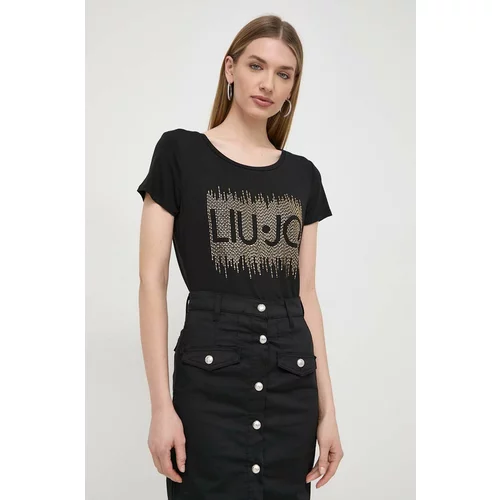 Liu Jo Kratka majica ženski, črna barva