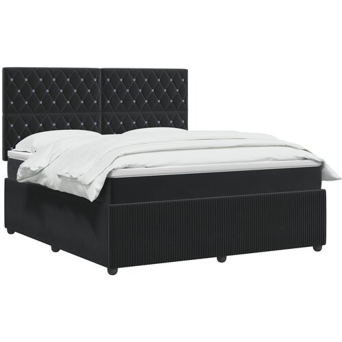  Boxspring krevet s madracem Crna 160 x 200 cm Bar&amp;scaron;un Slike