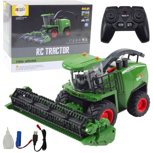  Kombajn na daljinsko upravljanje Harvester sa kombiniranim nastavkom za kukuruz i žito 1:24 - zeleni Cene