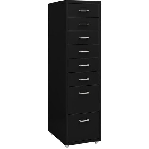  Mobilni ormarić za spise crni 28 x 41 x 109 cm metalni Cene