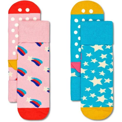 Happy Socks Nogavice svetlo modra / rumena / roza / rdeča