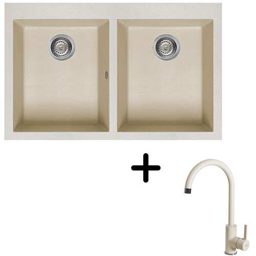  Sudoper Elleci Quadra 350 + slavina C01 Bianco antico Cijene