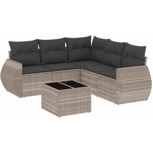 Maison Chic Seti vrtnega pohištva - Vrtna garnitura - Vrtni pohištvo set 6-delna z blazinami siv poli ratan, (21805098) Cene