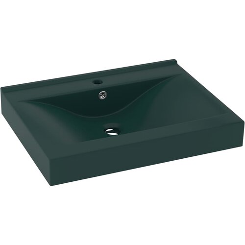 Maison Chic Razkošen Umivalnik - Kopalna umivalnik - Lavabo z luknjo mat temno zelen 60x46 cm keramičen, (21684872) Cene