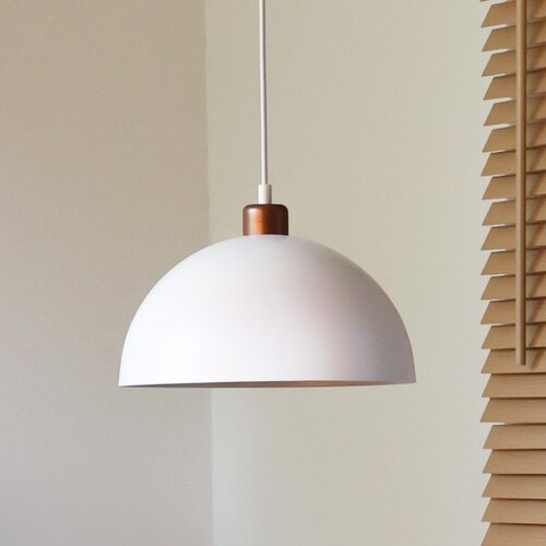  Duolla - Luster na kablu IRONLINE 1xE27/15W/230V &amp;Oslash; 27 cm bela/bakrena Slike