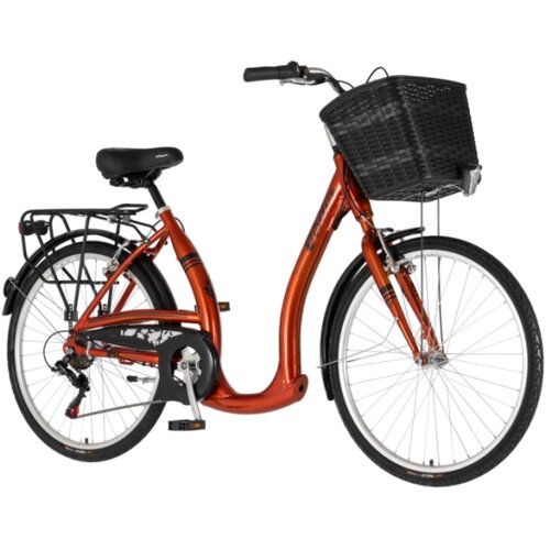 Visitor Bicikl city vintage 26" alu 18" v-brake 6 brzina 155-178cm (s/m) narandžasti perla Cene