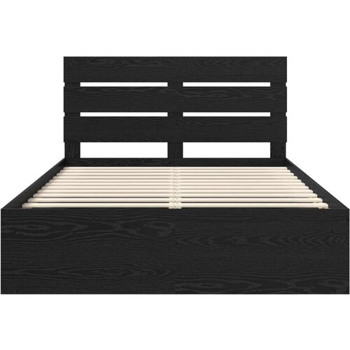  Okvir za krevet Crna 150 x 200 cm Čvrsto borovo drvo Slike