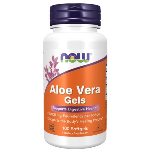 Now Foods Aloe vera NOW, 10 000 mg (100 mehkih kapsul) Slike