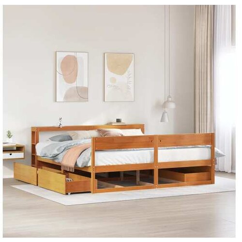 vidaXL Okvir kreveta bez madraca voštano smeđi 180x200 cm od borovine Cijene