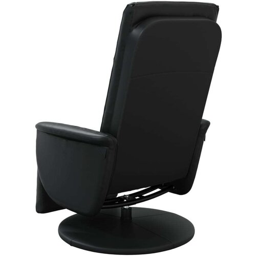VidaXL Masažni naslonjač od umjetne kože s osloncem za noge crni Slike